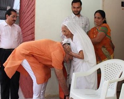 Narendra Modi Mother blessings