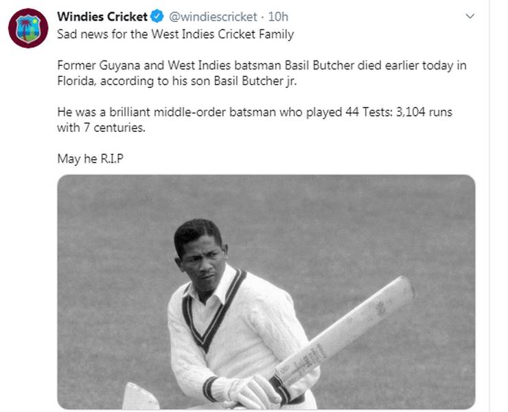 Image result for वेस्टइंडीज की टीम गमजदा, 31 शतक ठोंकने वाले पूर्व क्रिकेटर का निधन